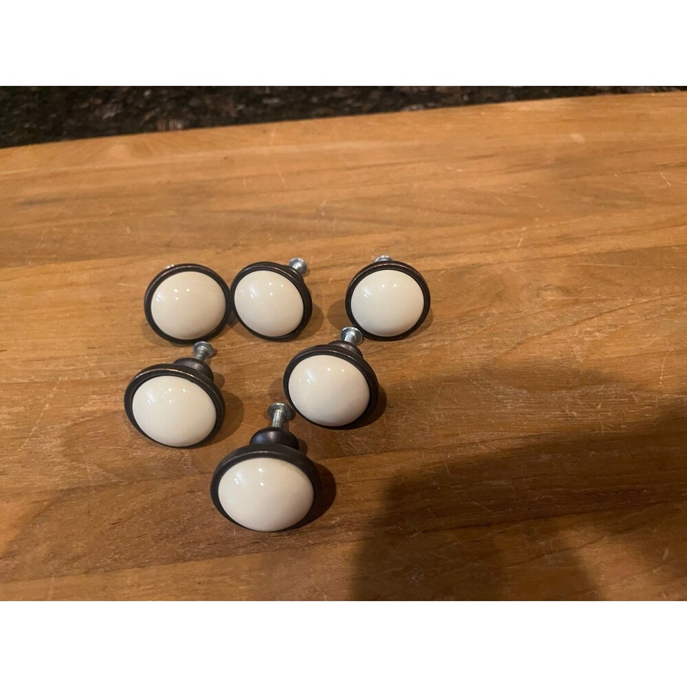 6 Pair Vintage Porcelain Cabinet Knobs
